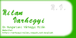milan varhegyi business card